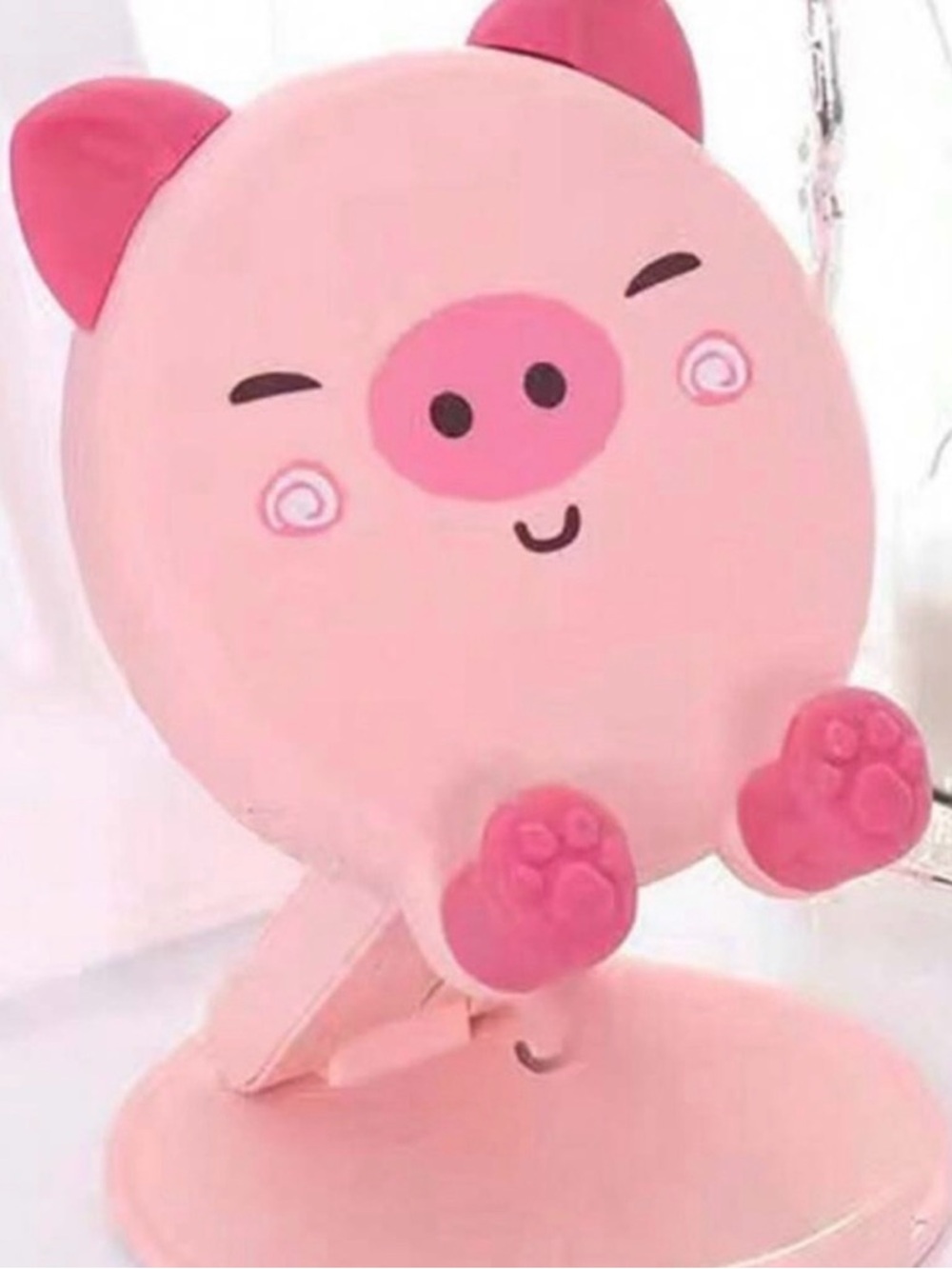 Kawaii Pig Phone Stand Cute Adjustable Pink Animal Desk Holder for Smartphone